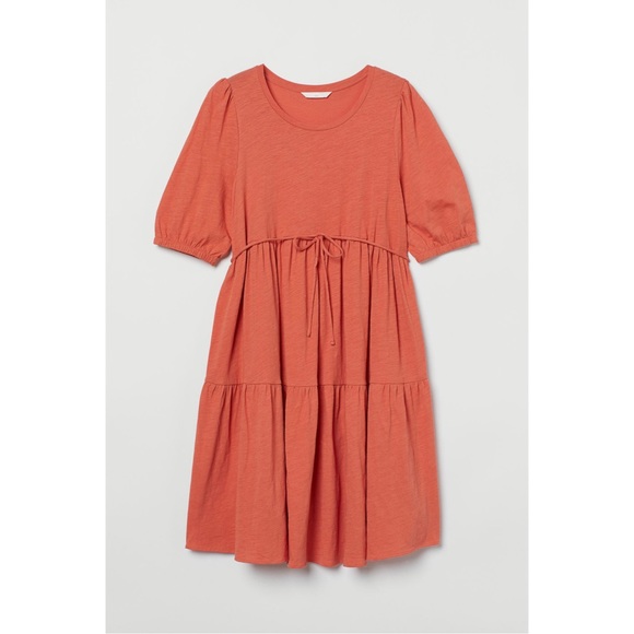 h&m orange ruffle dress SOLD